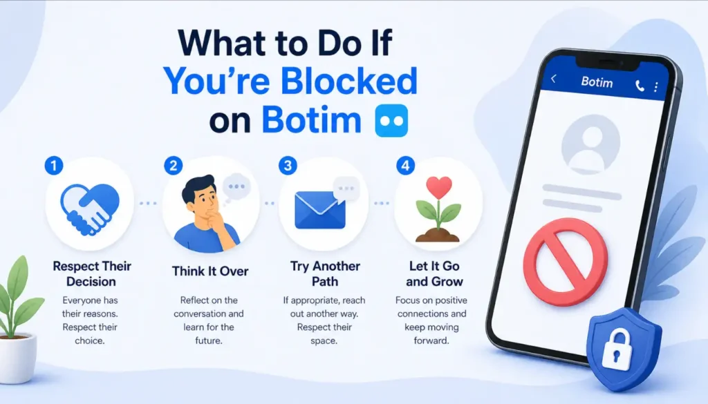 A infograpic stlye image showing to viewer to What to Do If You’re Blocked