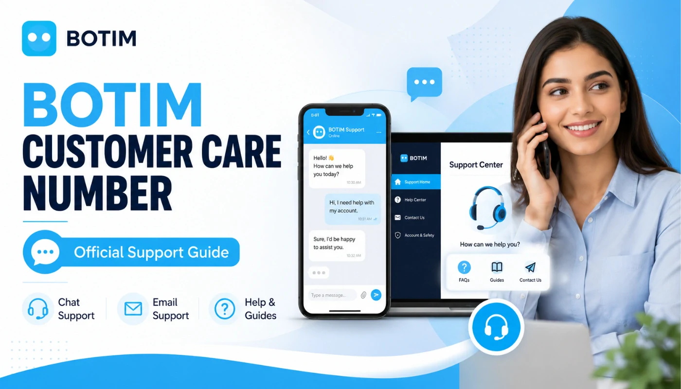 BOTIM official support guide with customer care contact information.